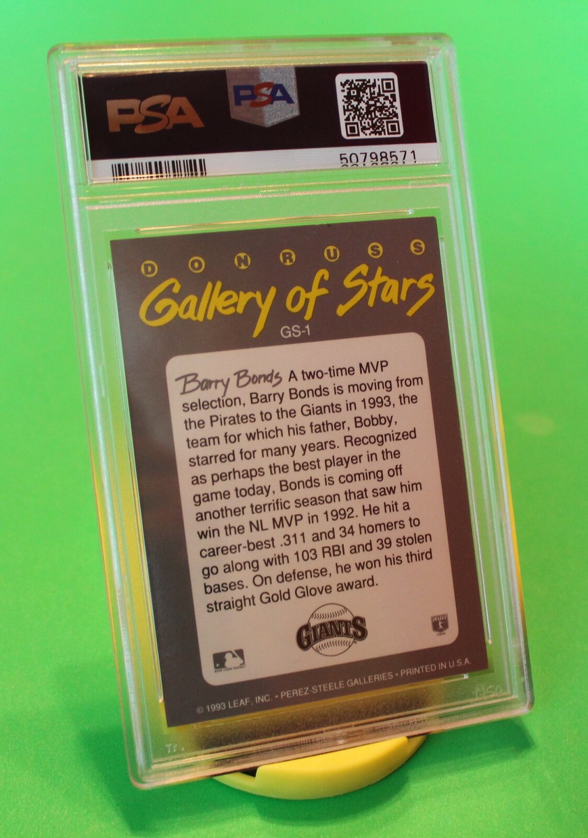 BARRY BONDS Graded Cards PSA 9 1993 Triple Play Gallery of Stars