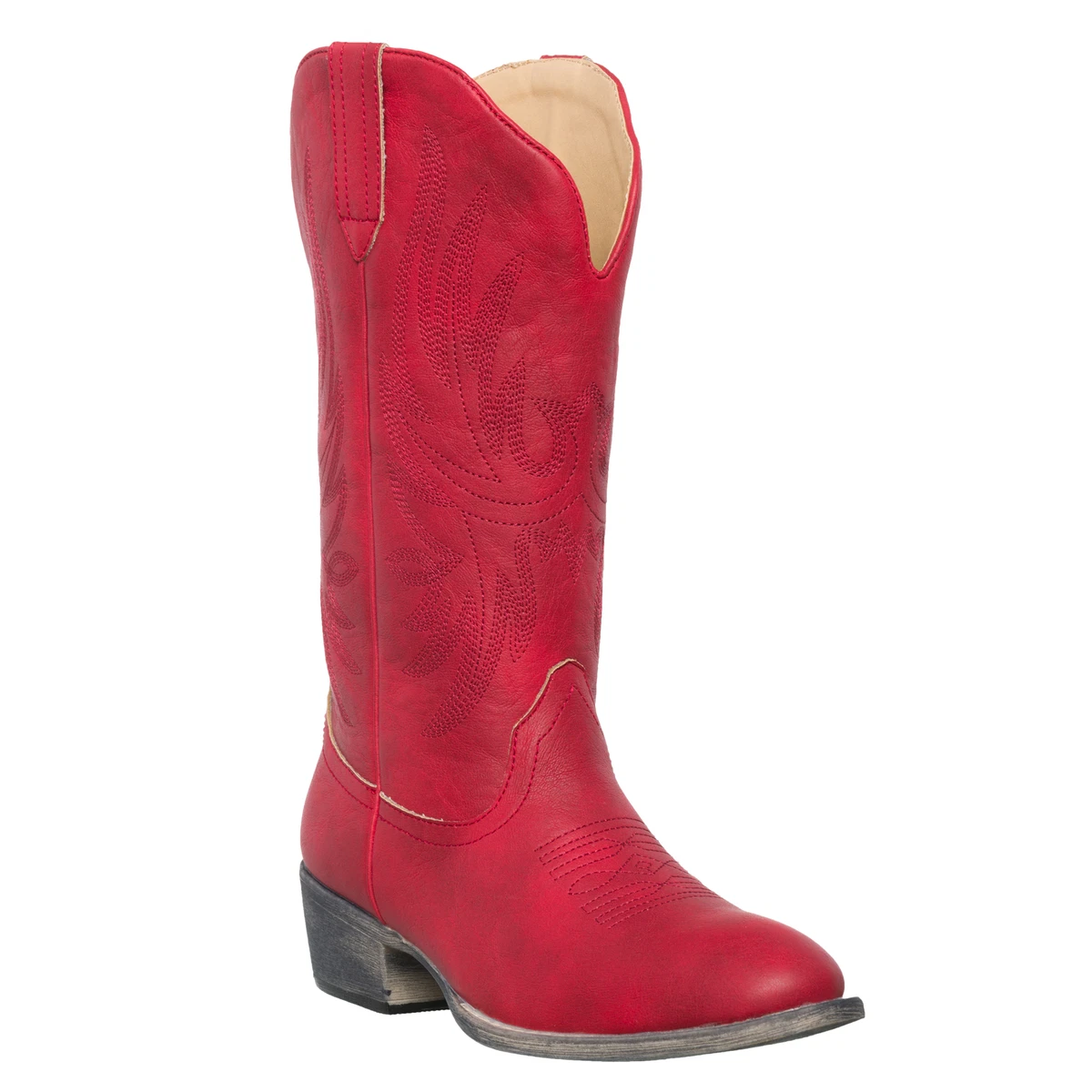 Women s Western Cowgirl Cowboy Boot Red Cimmaron Round Toe by