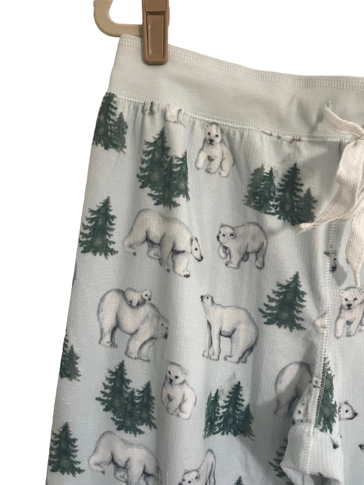 NWT PJ Salvage Medium Blue Polar Bear Trees Pajama Lounge Pants SOFT #PQCC/52 - Image 2 of 4