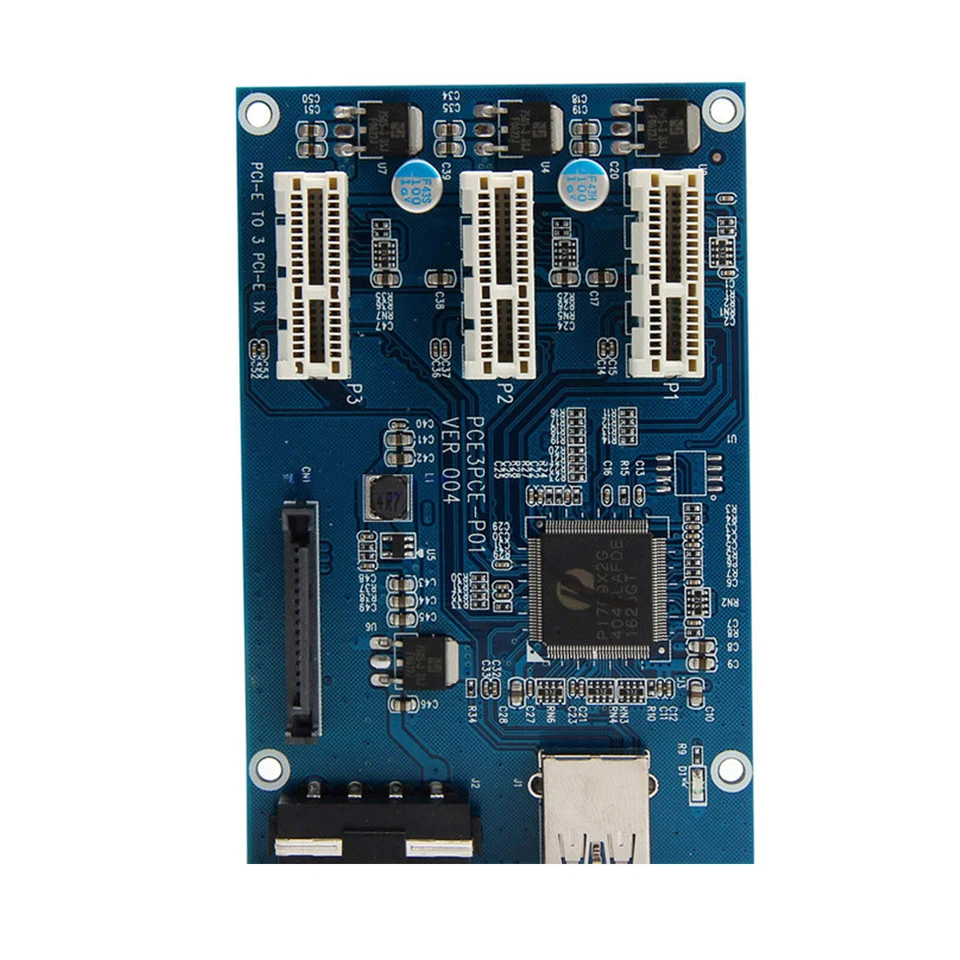 Tarjeta vertical PCI-E 1X a 3 ranuras PCI-Express 36 pines multiplicador concentrador adaptador minero - Imagen 4 de 4