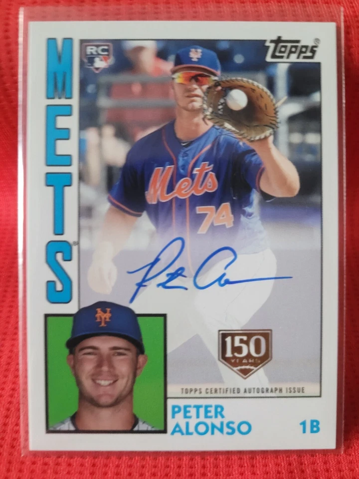 PETE ALONSO ROOKIE AUTO 2019 Topps /150 (150th Stamp) 1984 Design NEW YORK METS - Image 3 of 4