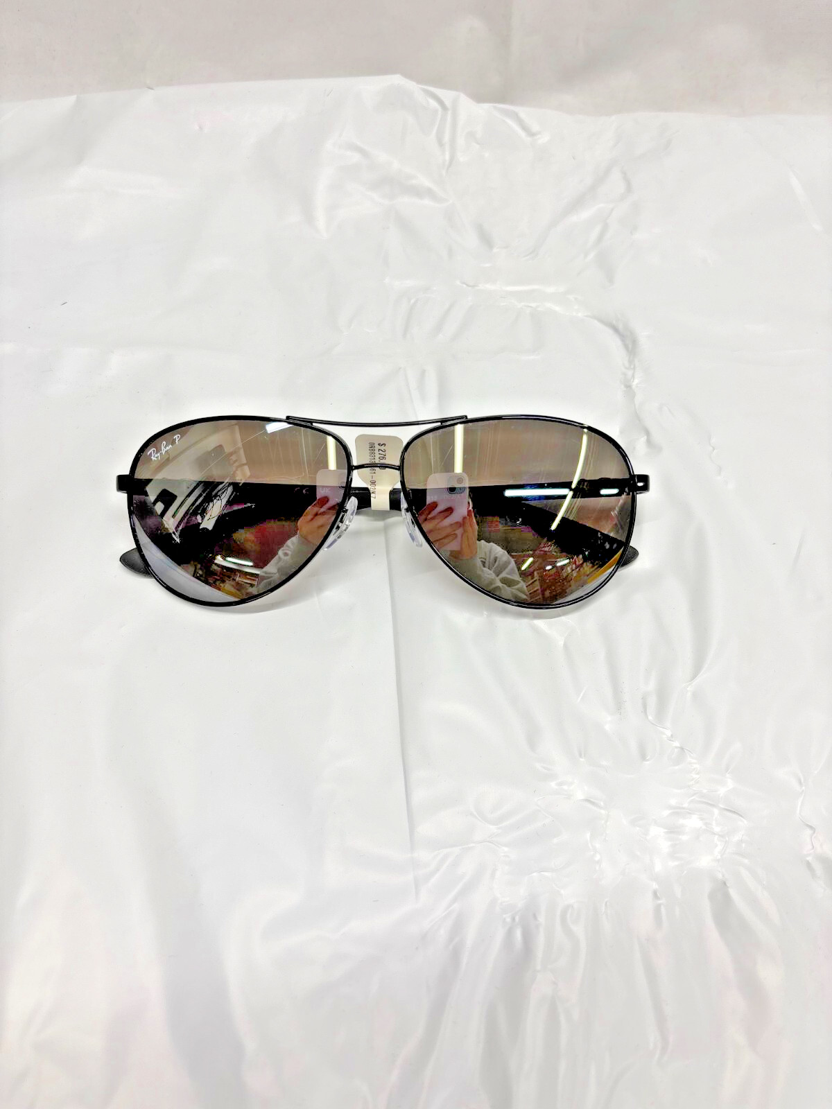 RAYBAN RB8313 Black/Polarized Grey Mirrored Carbon Fiber Aviator -*NEW w/o case*