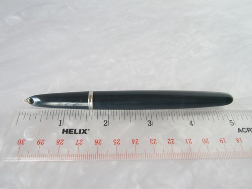 PLUMA ESTILOGRÁFICA PARKER 51 VACUMATIC 1947 T7 AZUL DE COLECCIÓN con ORO MACIZO 14K mediana nueva en caja - Imagen 2 de 14
