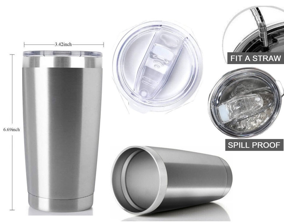20oz Stainless Steel Tumbler Slider Lid Vacuum Insulated Travel Cup ...