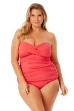 NWT Anne Cole Juicy Plus Twist Front Swimsuit Tankini Top ONLY 16W yse2023a