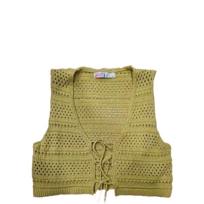 New! Free People Beach XS Crochet Sweater Vest Granny Boho Hippie  Anthropologie