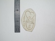 vtg 1960s 70s Tattoo Flash acetate stencil Heart and Lock signed HAR2