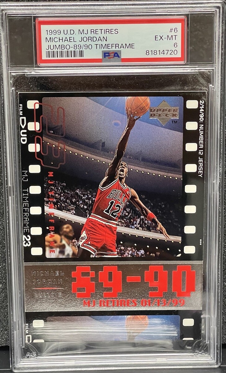 1999 MJ Retires Michael Jordan 4x6 JUMBO 89/90 Timeframe PSA 6