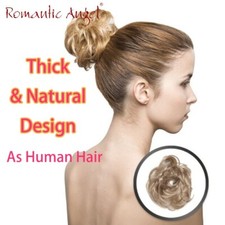 High Quality Messy Curly Hair Bun Piece Scrunchie THICK Natural Hair Extensions