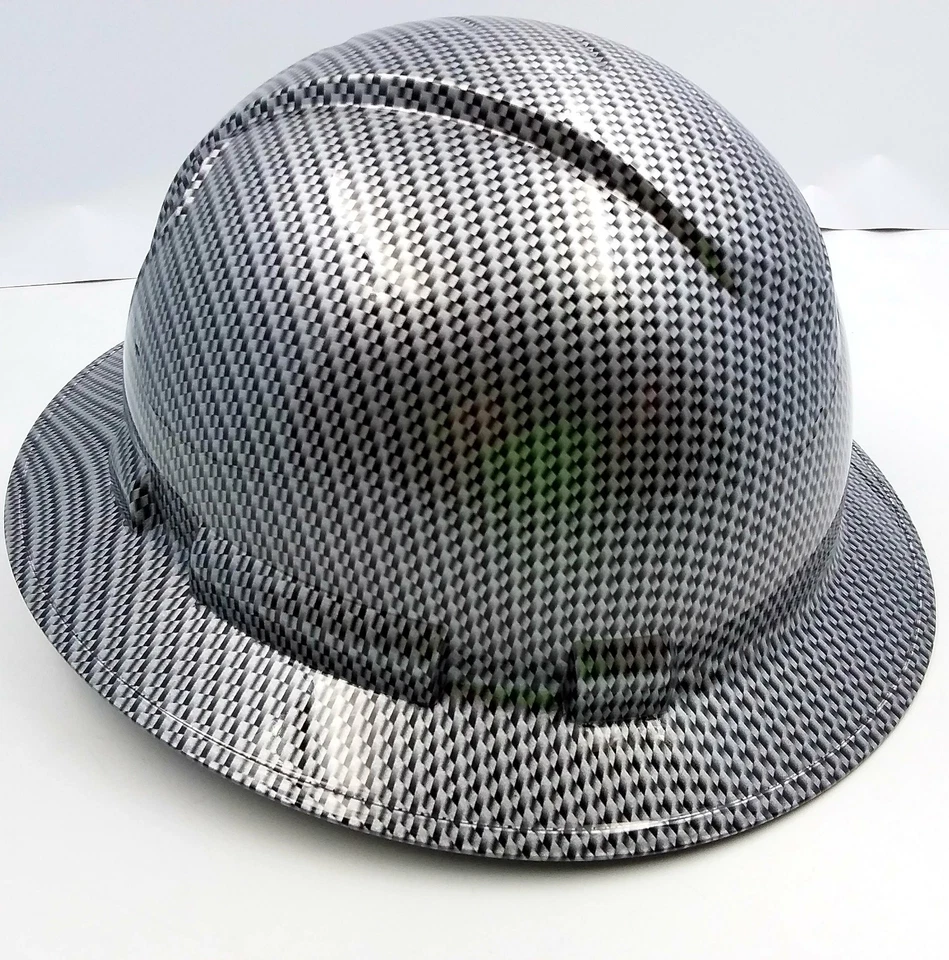 Sombrero duro de ala completa personalizado hidro sumergido metal negro fibra de carbono enfermos asaltantes Foto 2 de 4