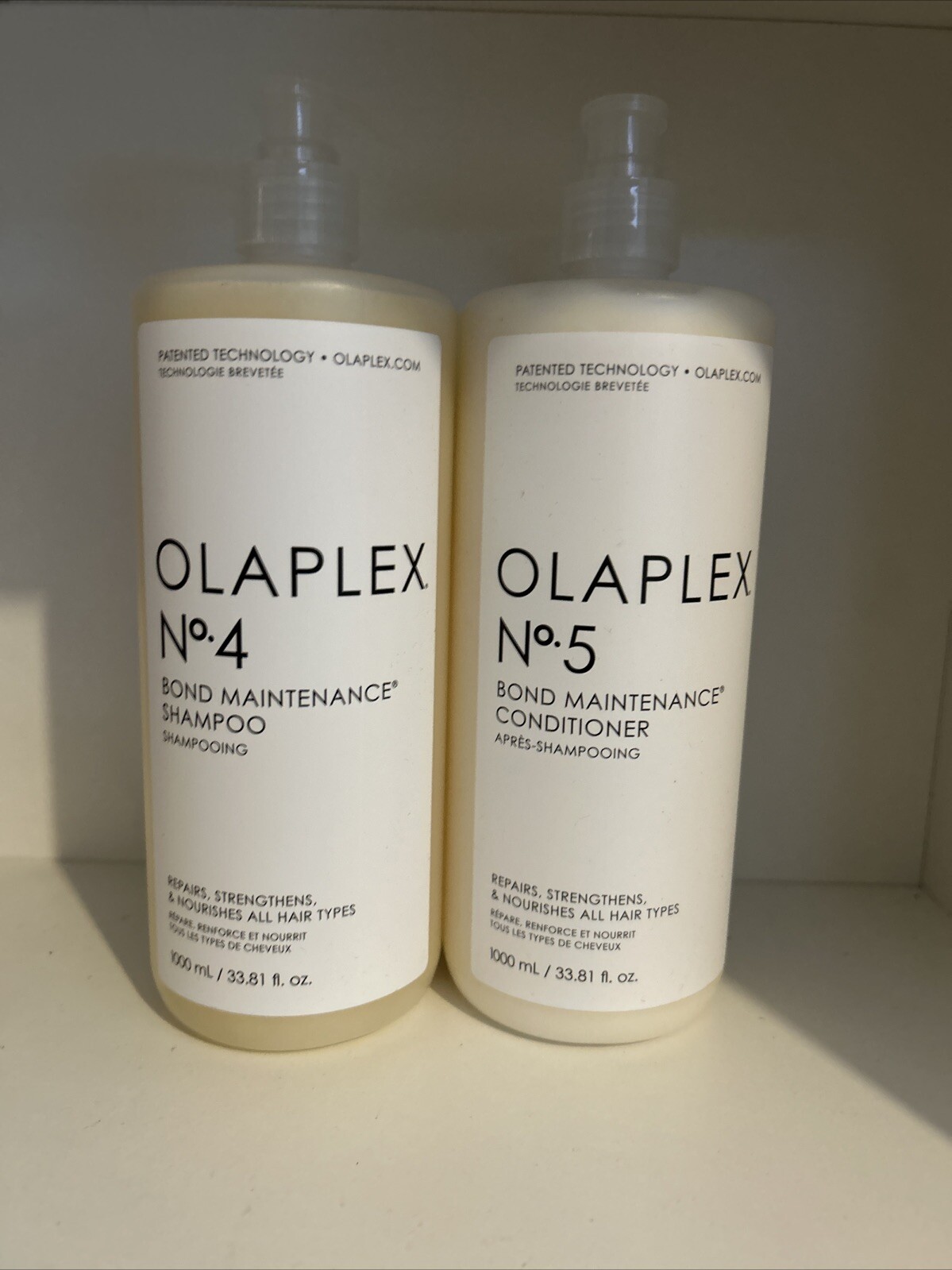 Olaplex No4 & No5 Bond Maintenance Shampoo & Conditioner 1000ml - Gratis Strandtasche