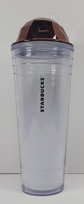 Starbucks 2012 Venti Cold Cup Tumbler Copper Dome Chiseled Lid