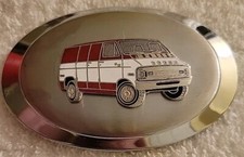 Vintage Dodge Van Enamel Belt Buckle Custom Dodge