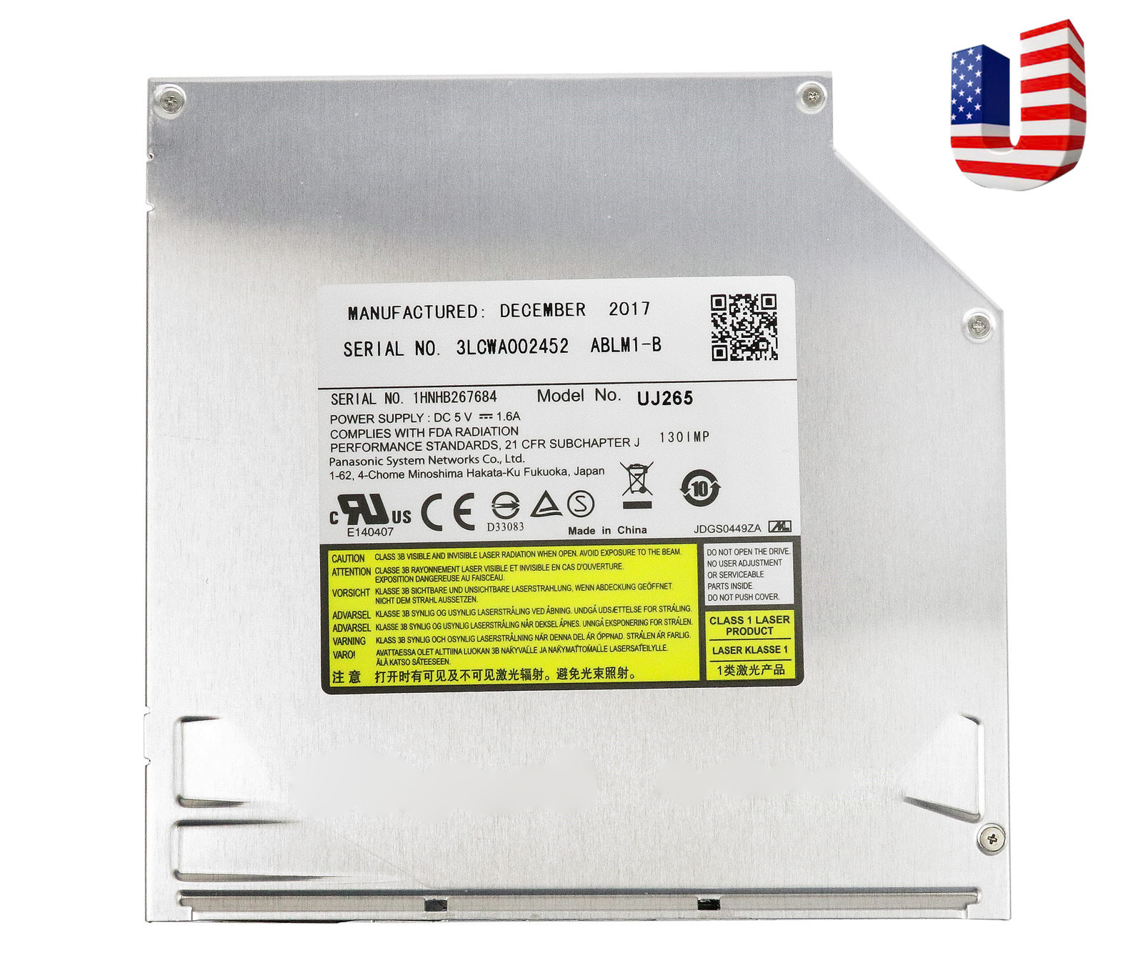 Panasonic UJ265 Slot Load Blu-ray Burner Player 12.7mm SATA Optical Disc Drive
