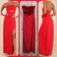 LULUS Extravagant Persona Red Strapless Cutout Column Maxi Dress Size XS**NWOT