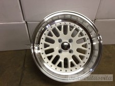Lm20 Style White 15x8 0 Wheels Rims Big Lip Deep Dish Aggressive Fitment 4x100