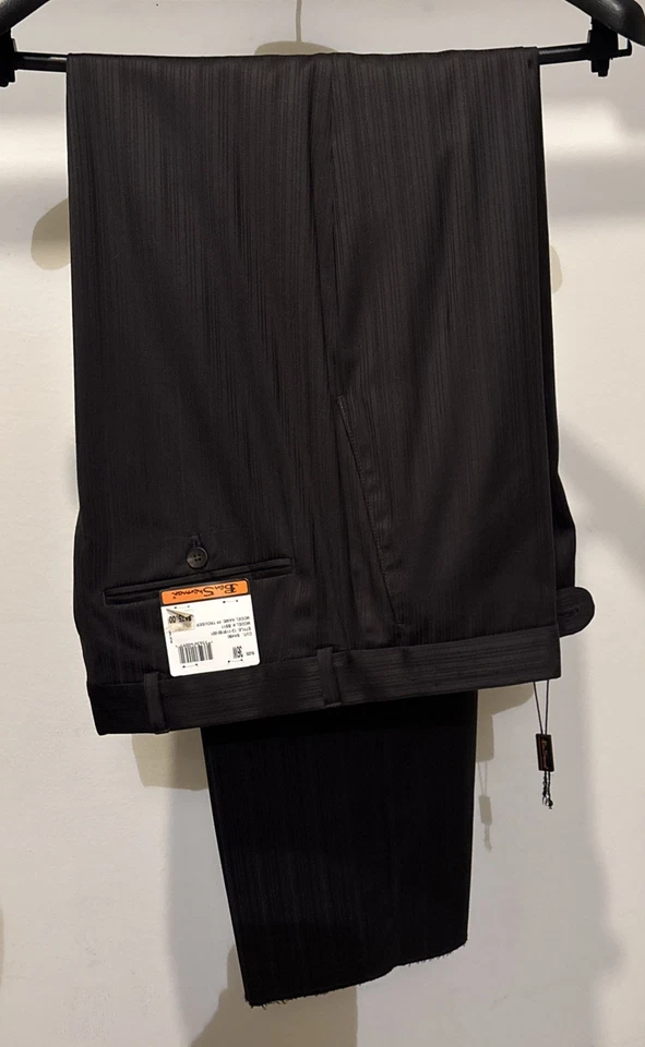 $1000 Traje Ben Sherman Kensington Fit 44R x 36W Negro A Rayas NUEVO Foto 3 de 4