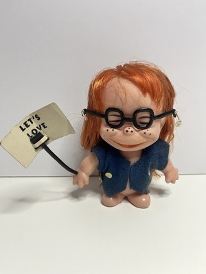 60er Jahre Made In Hong Kong Vintage Hippie Protest Puppe blonde Haare