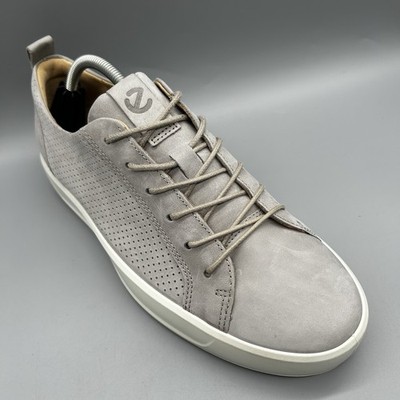 Ecco Soft 8 Nubukleder hellgrau Herren UK 9,5 EU 43 Sneaker Schuhe