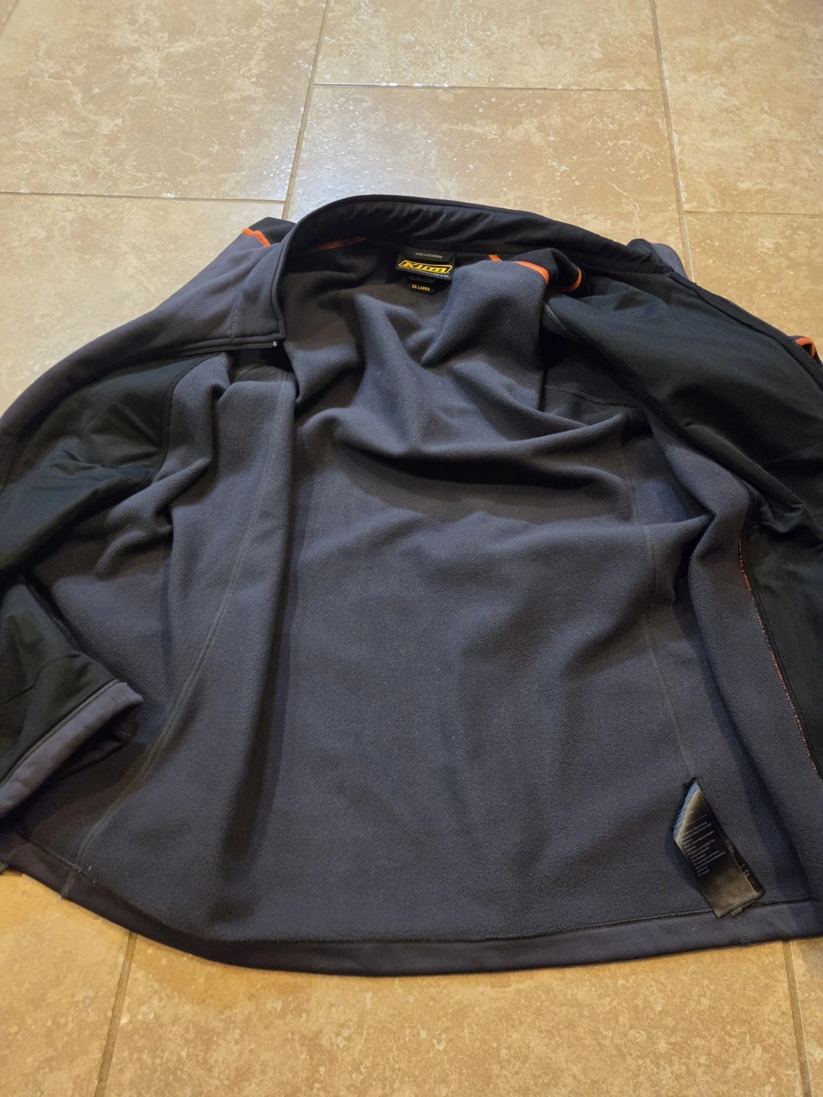 Klim Inferno Mid-Layer Fleece Jacket Mens 2XL Asphalt Strike Orange EUC - product detail image 3