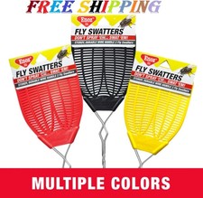 (3 pack)Enoz Fly Swatter, Wire Handled Plastic Fly Swatter, Assorted Colors,2 ct