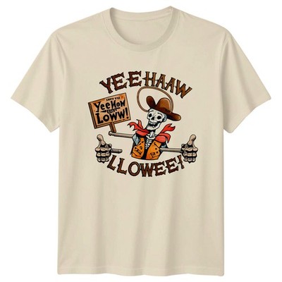 Yeehaaw Yee How Loww Lowee T-Shirt Cowboy Skelett Halloween Geschenk