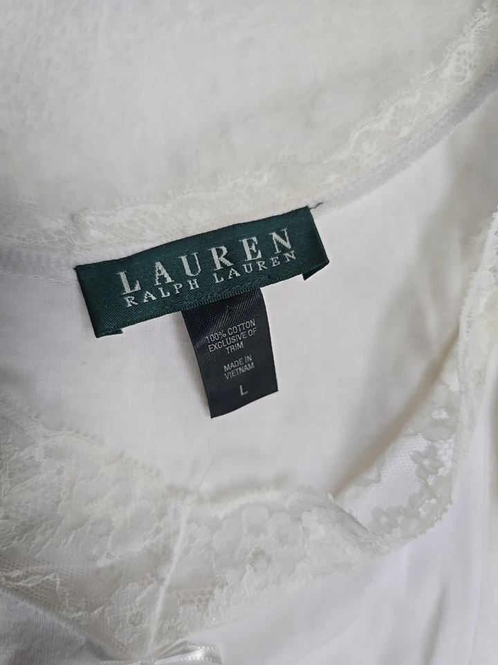 Camisón corto blanco grande Ralph Lauren de colección para mujer Foto 2 de 4