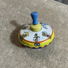1950's MCM Ohio Art; Tin Litho Circus Animal Train Spinning Top Vintage Works