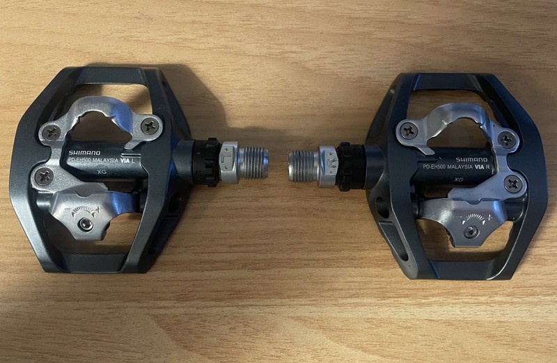 Shimano PD-EH500 SPD Pedals Dual Sided Clipless / Flat Platform Black Pair