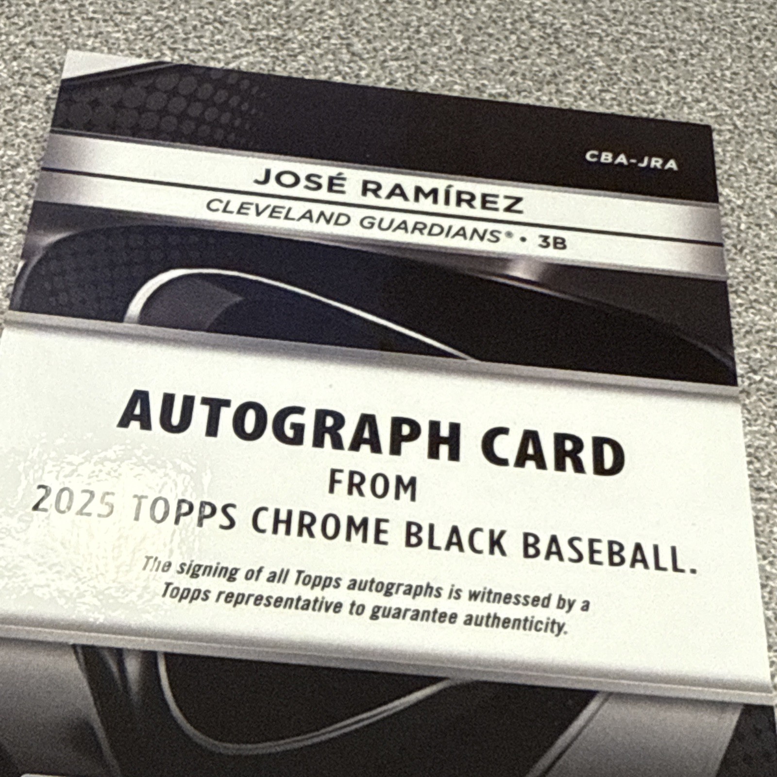 2025 TOPPS CHROME BLACK Jose Ramirez Auto True Gold #/50 Guardians MVP view 12