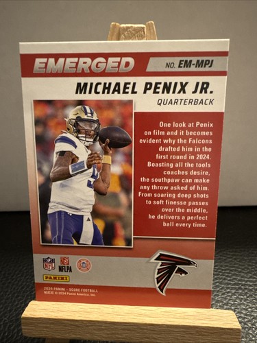 2024 Score Michael Penix Jr Emerged Rookie Insert #EM-MPJ - Imagen 2 de 2