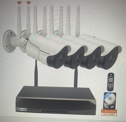 Weilailife 10CH 5MP Security System, 4 (3MP) Cameras, DVR w/2TB HDD - Picture 1 of 4