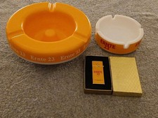 3 Teilige Originale Ernte 23 Aschenbecher & Feuerzeug 70er Jahre. 