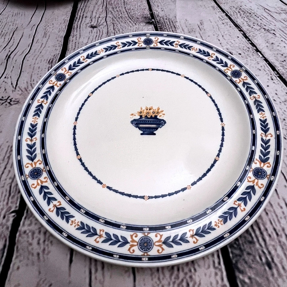 Juego de 6 platos de vajilla inglesa Wedgwood Blue Laurel The Etruria azul y beige Foto 2 de 4