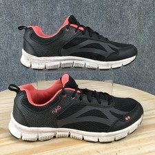 Ryka Harlee Running Sneaker Shoes Womens 9.5 Wide Athletic Low Leather Black