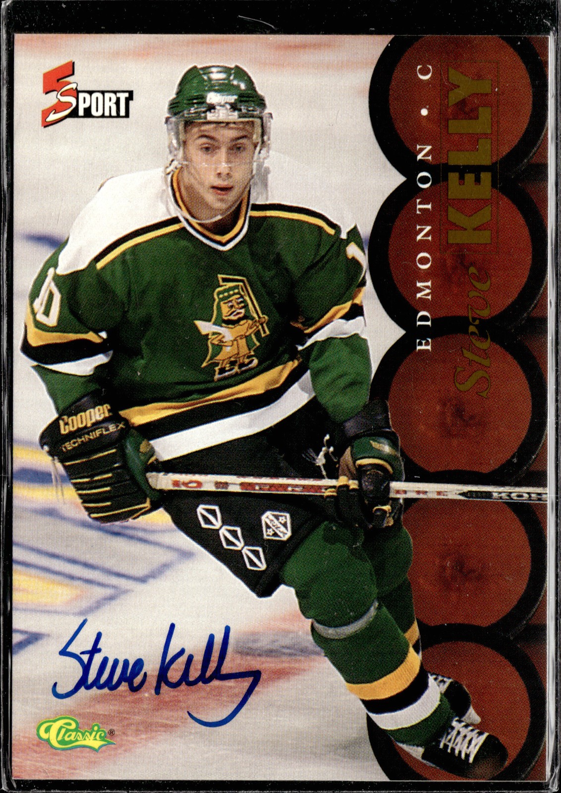 1995 Classic Five Sport #NNO Steve Kelly Autographs AUTO Edmonton Oilers R03