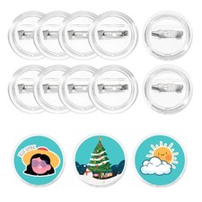 12Pcs Acrylic Sewing Buttons Pin Clear 1" Button Maker Badges