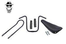 ORIGINAL LOWRIDER Black U Handlebar + Sissy Bar Solid Black Banana Seat & Grips.