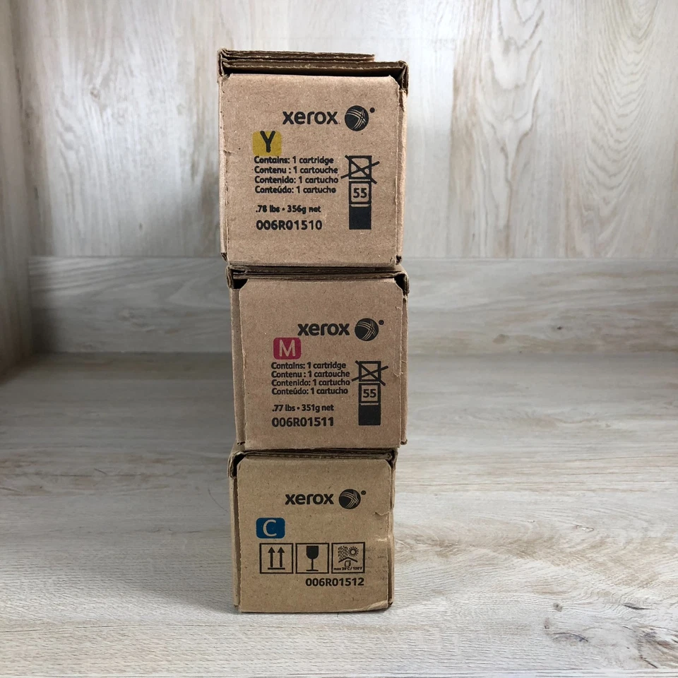 Лот из 3 подлинных картриджей с тонером XEROX CYM 006R01510/ 006R01511/ 006R01512 НОВЫЕ! - Изображение 2 из 4