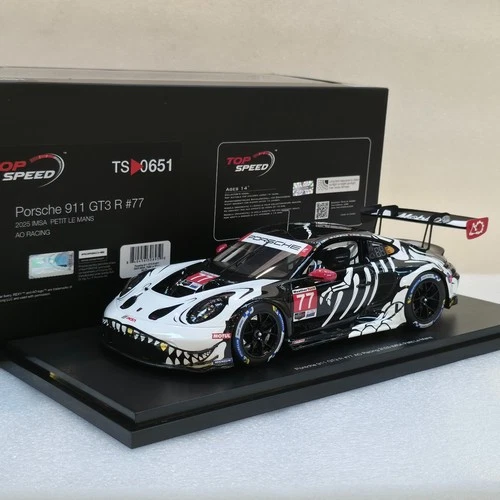 Porsche 911 GT3 R #77 AO Racing 2025 IMSA Petit Le Mans #TOPSPEED 1/18 #TS0651