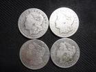 Morgan Silver Dollars Lot of 4 90% 1921 Circulated Junk Bullion