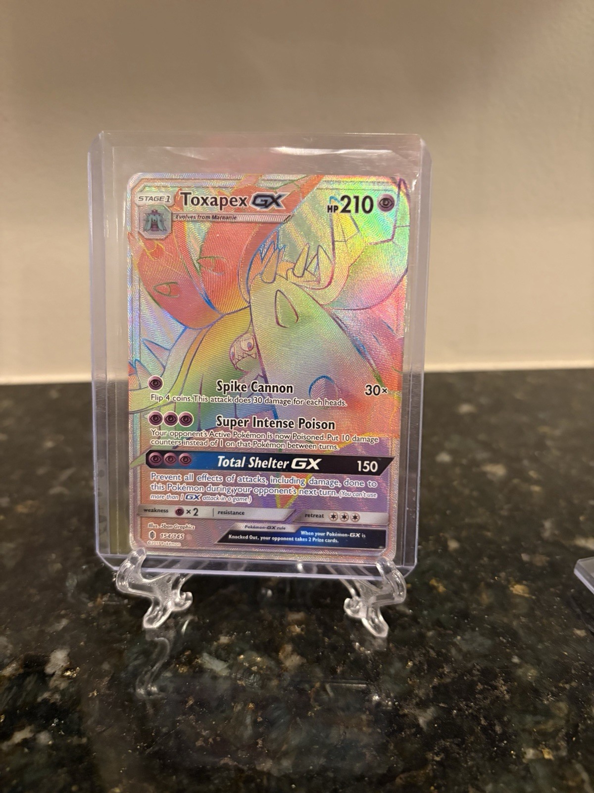 Toxapex GX 154/145 | Rainbow Secret Rare | Sun & Moon Guardians Rising | Pokémon