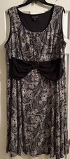 PERCEPTIONS - Abstract Blue Sleeveless Fit & Flare Dress - Women's Size 22W