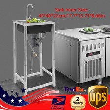 1 Compartment Stainless Steel Kitchen Sink With Faucet Commercial Utility Sink