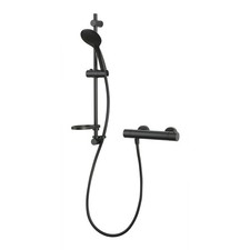 Aqualisa Mixer Shower Sierra Matt Black Round Head Rear fed Manual 1.5m Hose