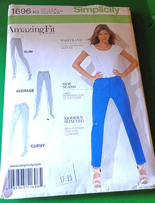 Unused pattern woman's size 8-16 Amazing Fit slim leg pants, c 2013 Simplicity