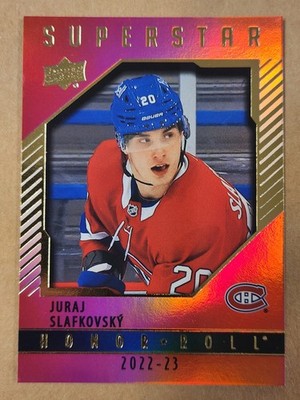 JURAJ SLAFKOVSKY HR100 2022-23 Upper Deck HONOR ROLL RED RC MONTREAL CANADIENS
