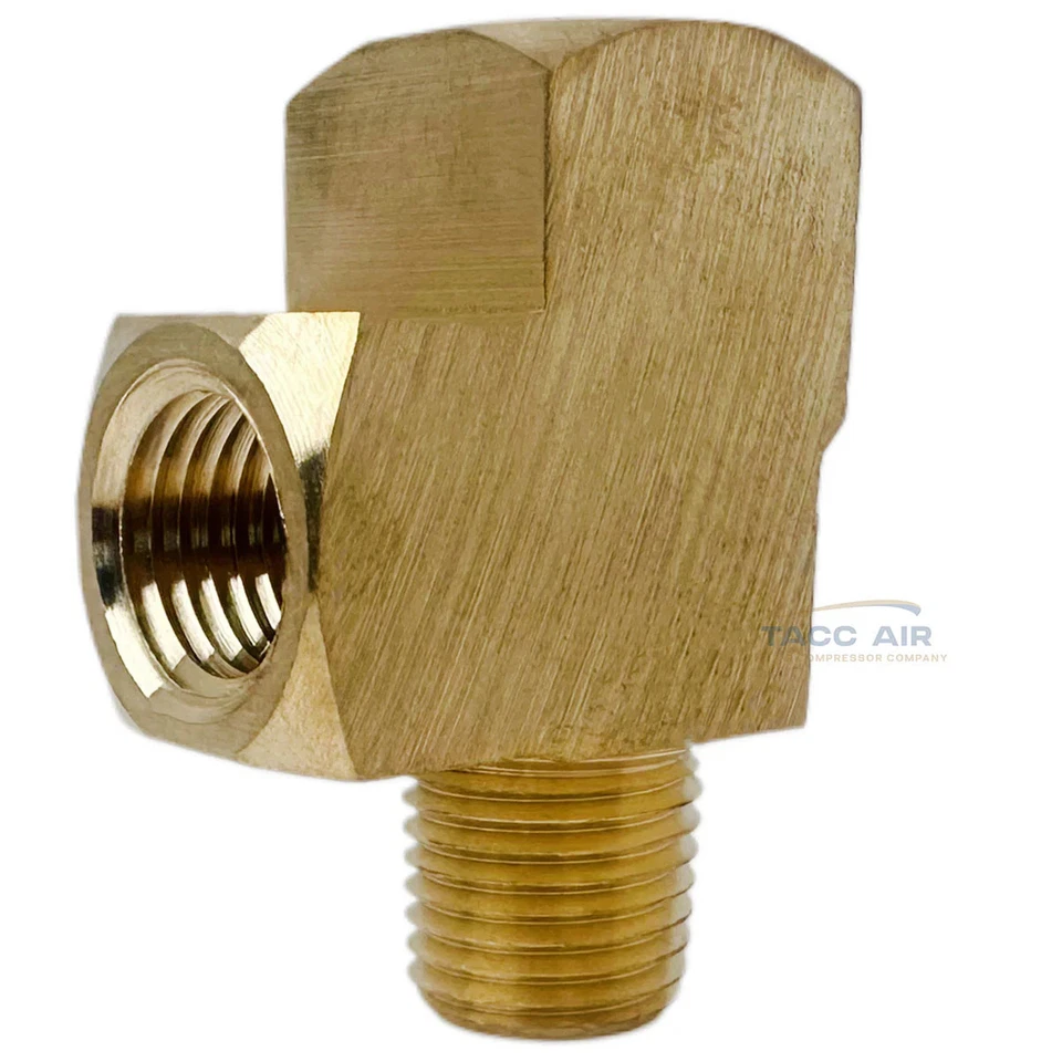 Camiseta de rama de latón macizo NPT de 1/4" de 3 vías con 2 hilos hembra y 1 macho Foto 3 de 4