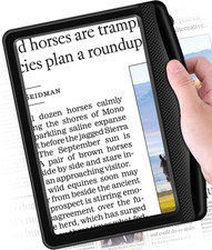 Rechargeable 5X Magnifying Glass for Reading, Large Bright Full Page Magnifier w