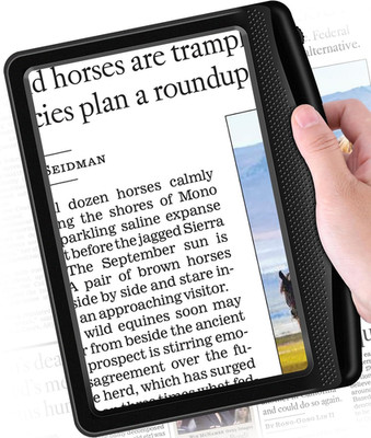 Rechargeable 5X Magnifying Glass for Reading, Large Bright Full Page Magnifier w
